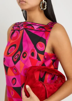 Printed silk-twill mini dress