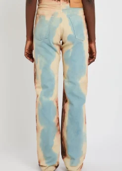 Printed straight-leg jeans
