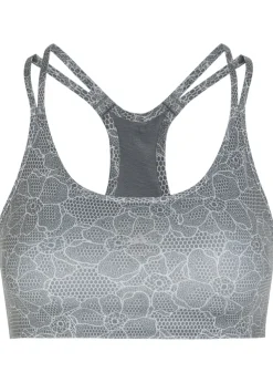 Printed stretch-jersey training bra
