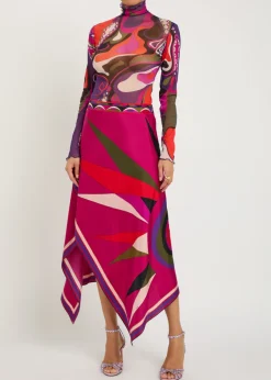 Printed tulle top