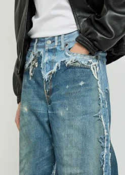 Printed wide-leg jeans