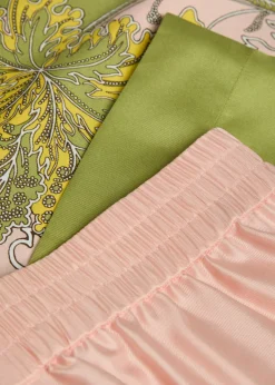 Printed wide-leg silk trousers