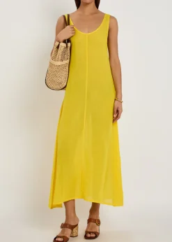 Priscilla sheer woven midi dress
