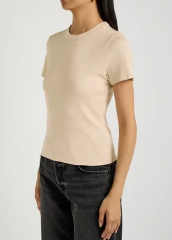 Pruitt ribbed stretch-cotton T-shirt