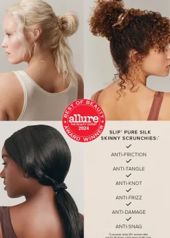 Pure Silk Skinny Scrunchies - Cornflower