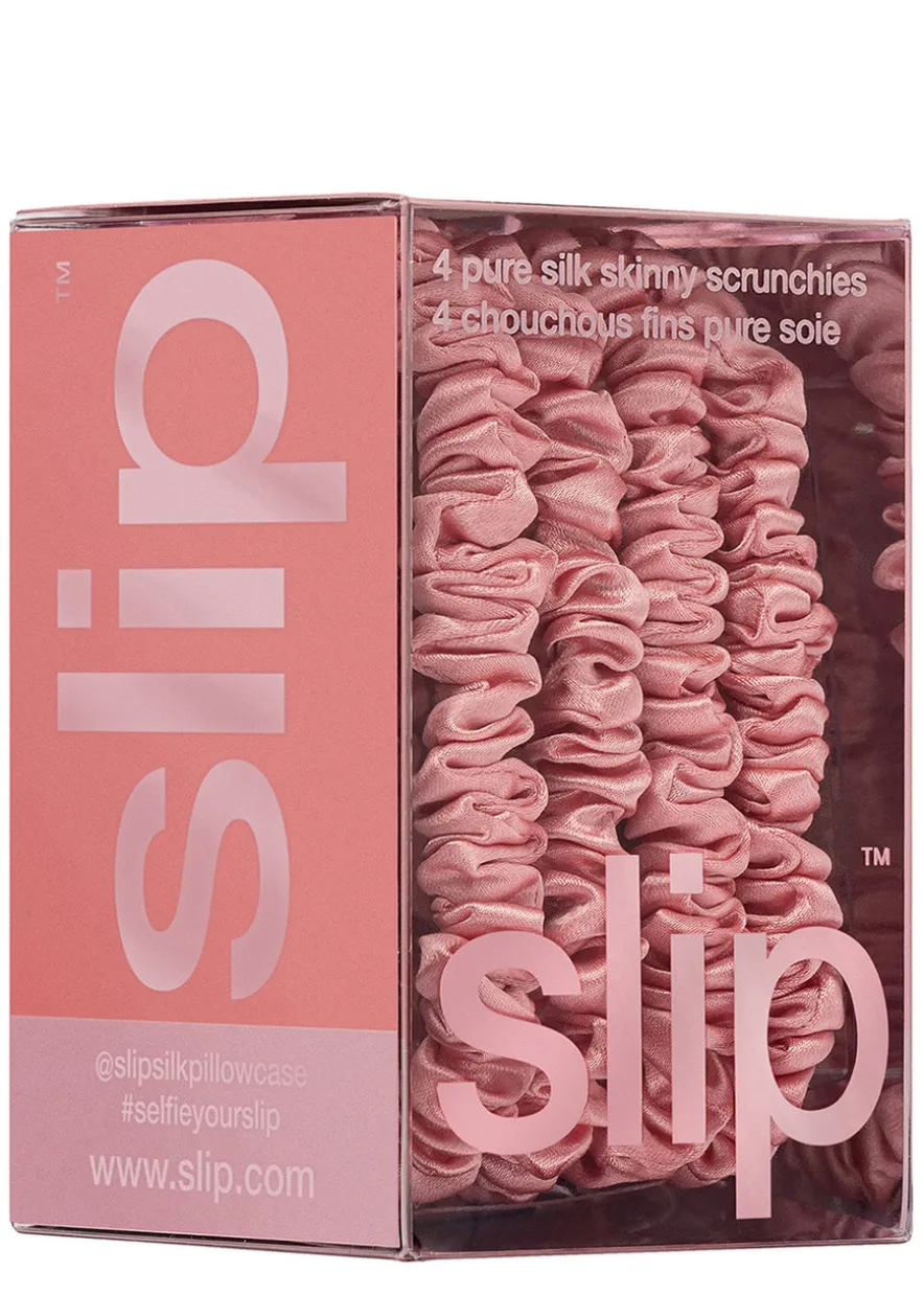 Pure Silk Skinny Scrunchies - Rose