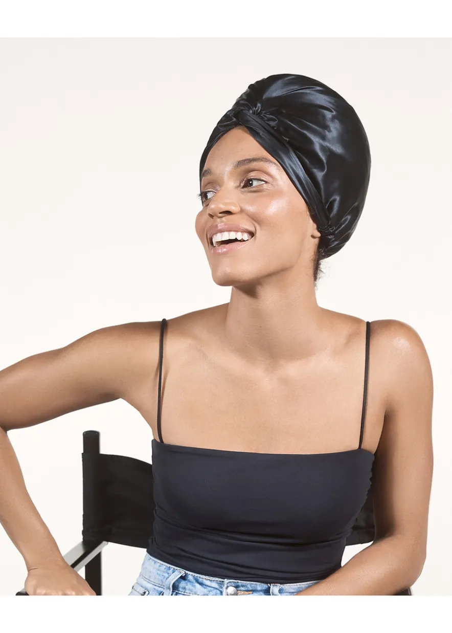 Pure Silk Turban - Black