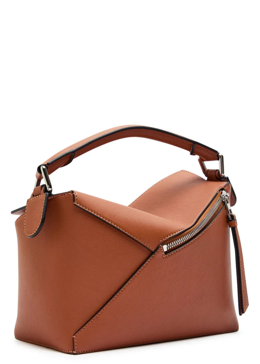 Puzzle Edge small leather top handle bag