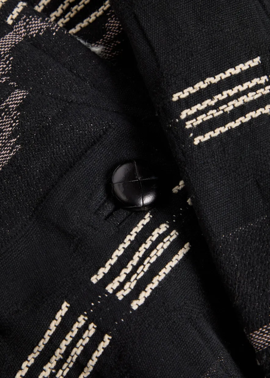 Qayla jacquard cotton-blend coat
