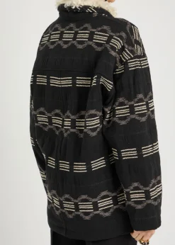 Qayla jacquard cotton-blend coat
