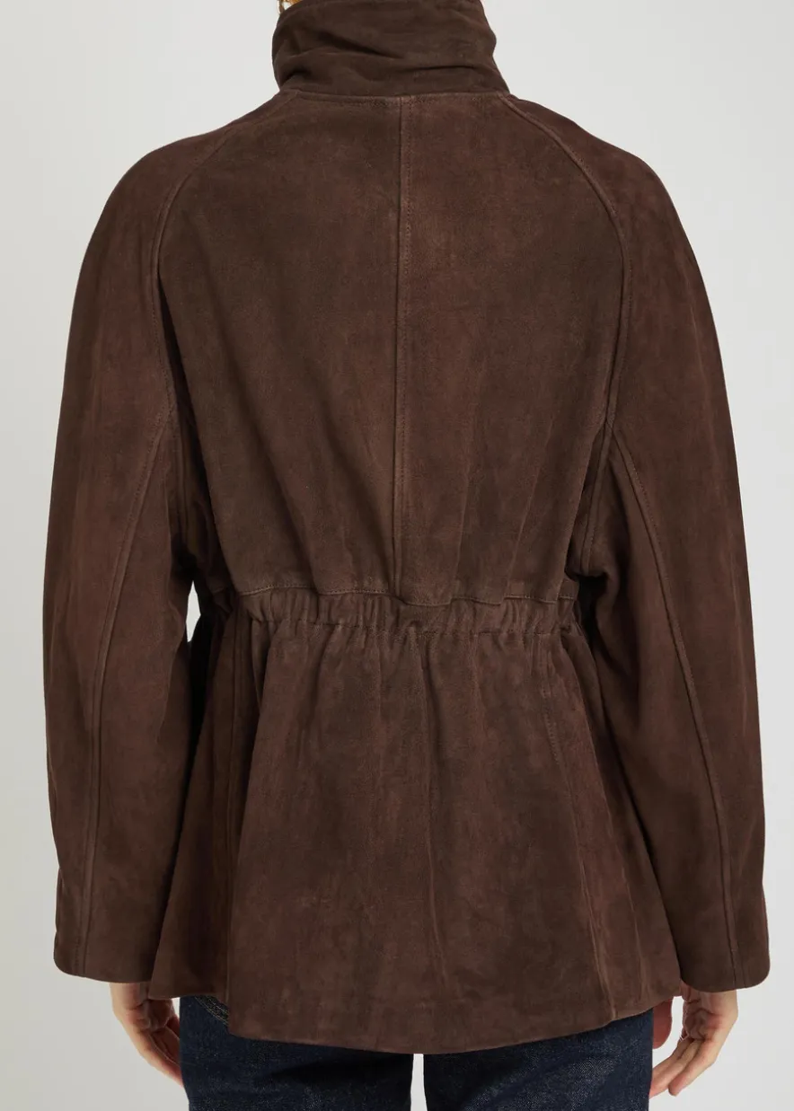 Quai funnel-neck suede jacket