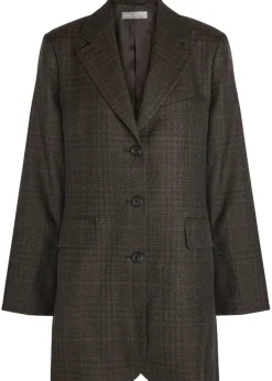 Queens plaid-jacquard wool blazer