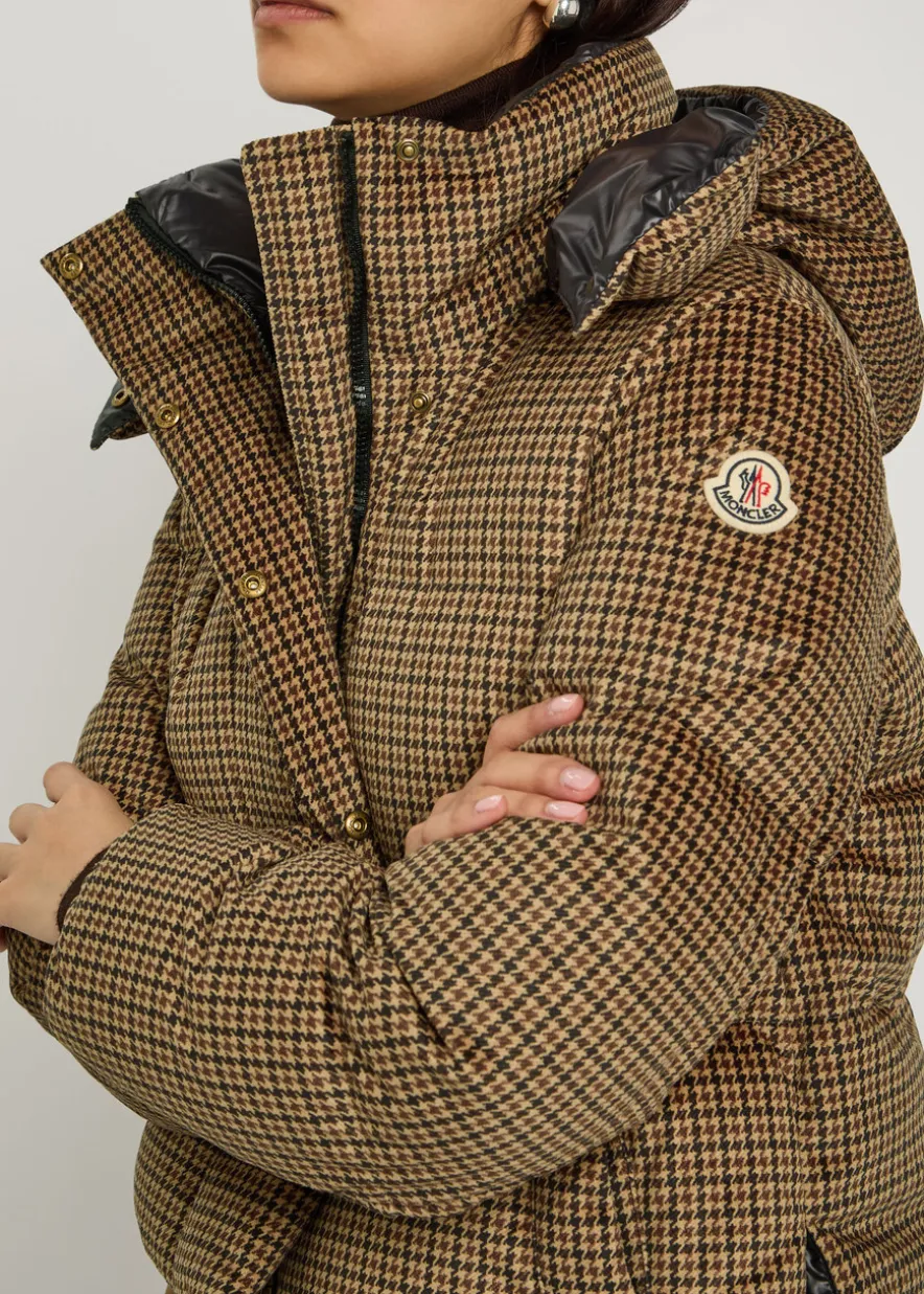 Quierzy padded houndstooth velvet jacket