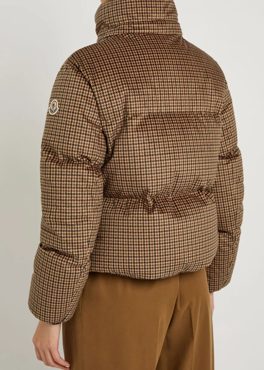 Quierzy padded houndstooth velvet jacket