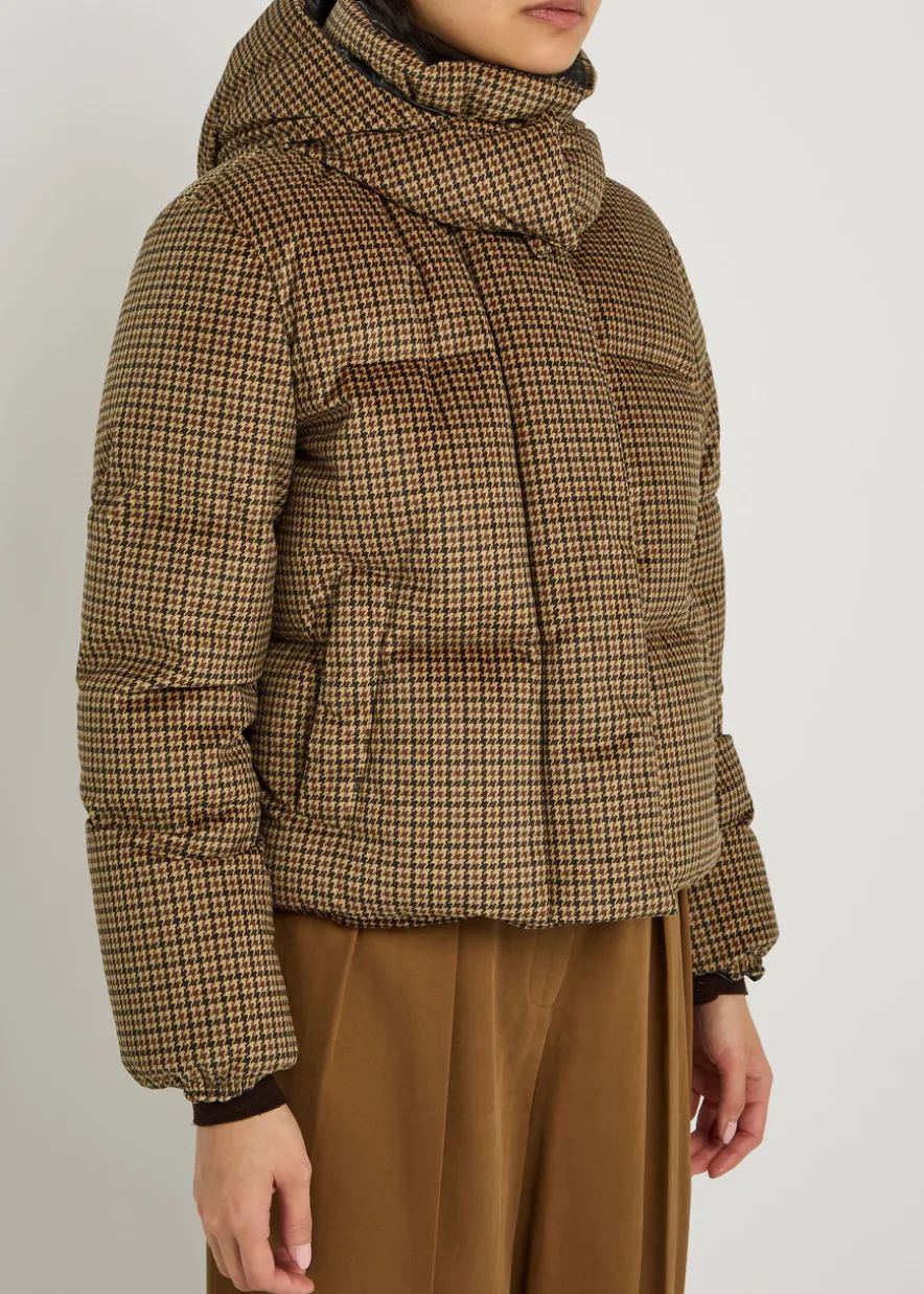 Quierzy padded houndstooth velvet jacket