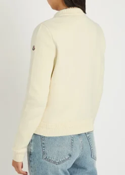 Quilted cotton and nylon cardigan