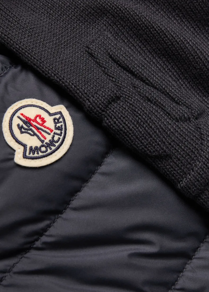Quilted hooded cotton-blend jacket