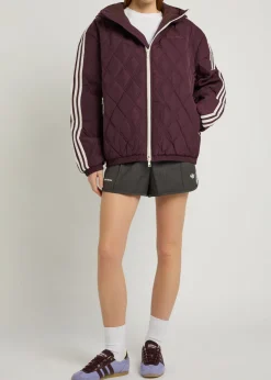 Quilted hooded taffeta jacket