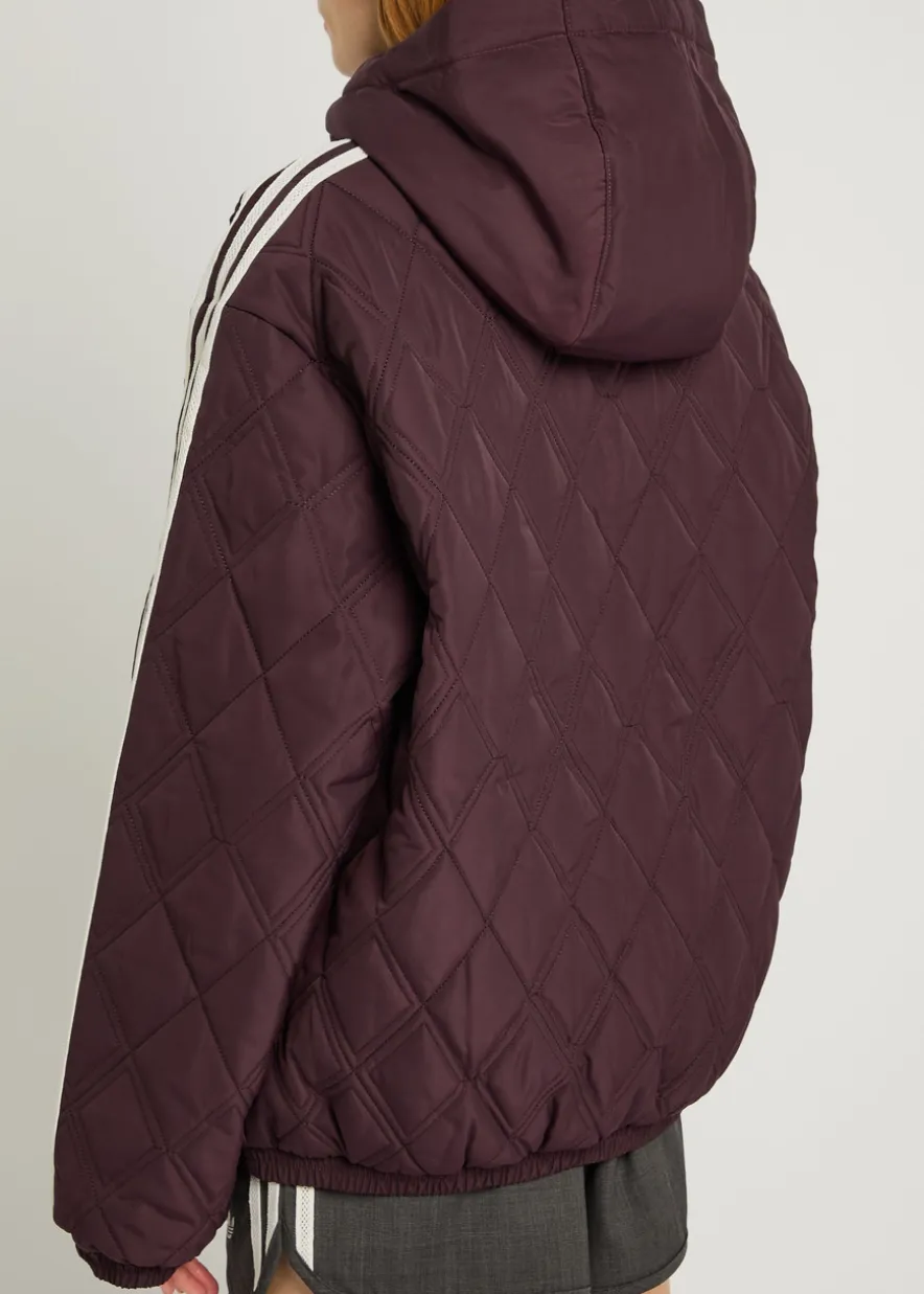 Quilted hooded taffeta jacket