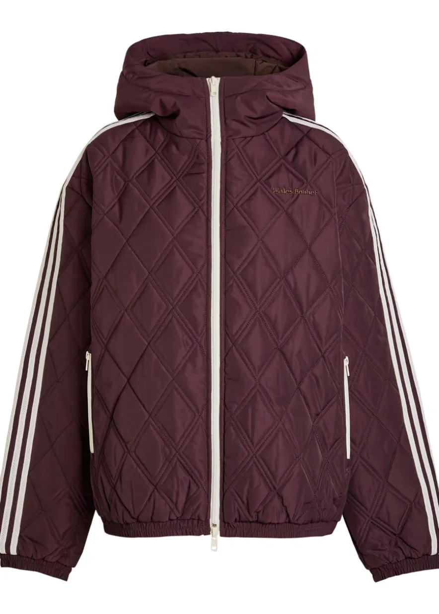 Quilted hooded taffeta jacket