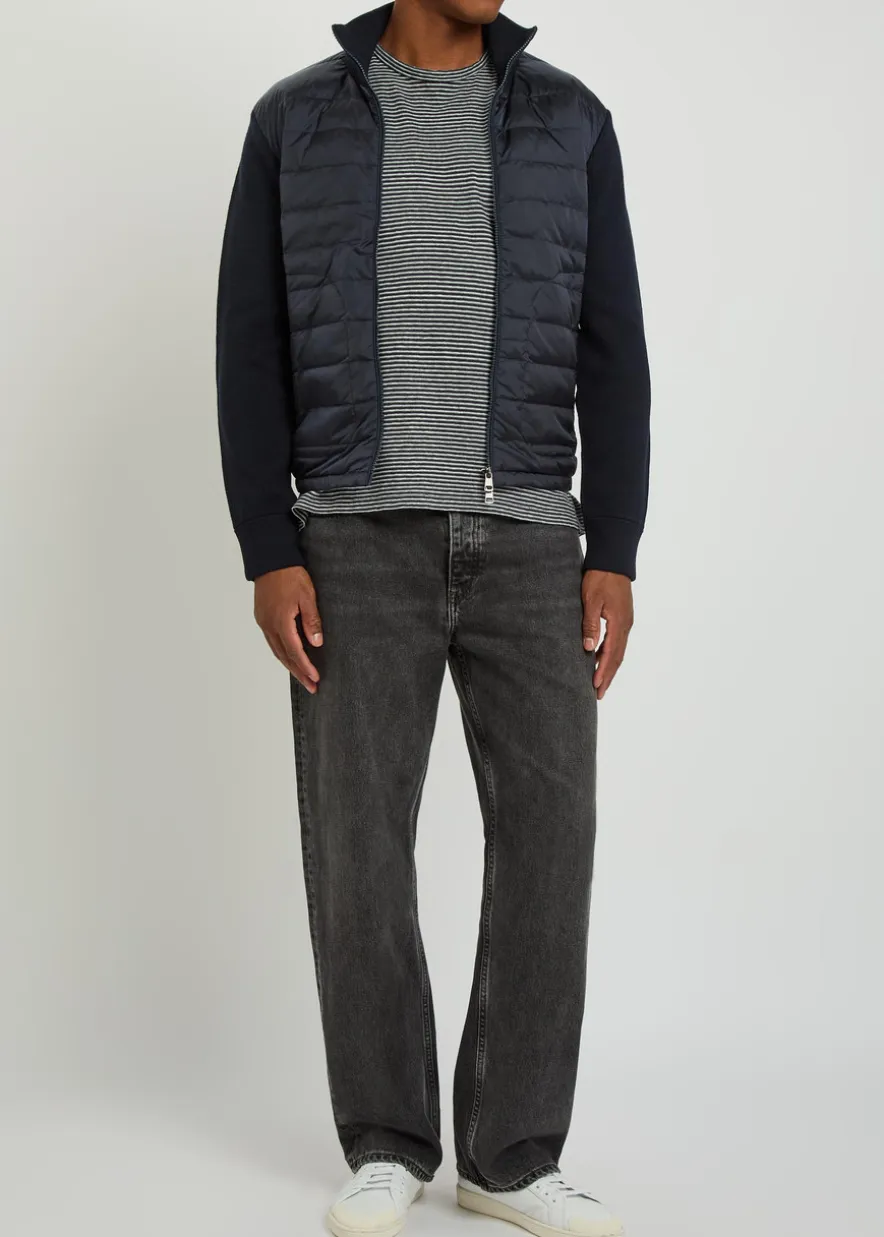 Quilted knit and nylon jacket