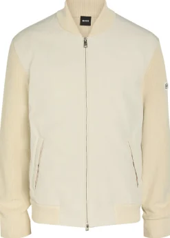 Quilted knit cotton and shell jacket