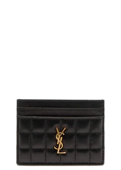 Quilted leather card holder