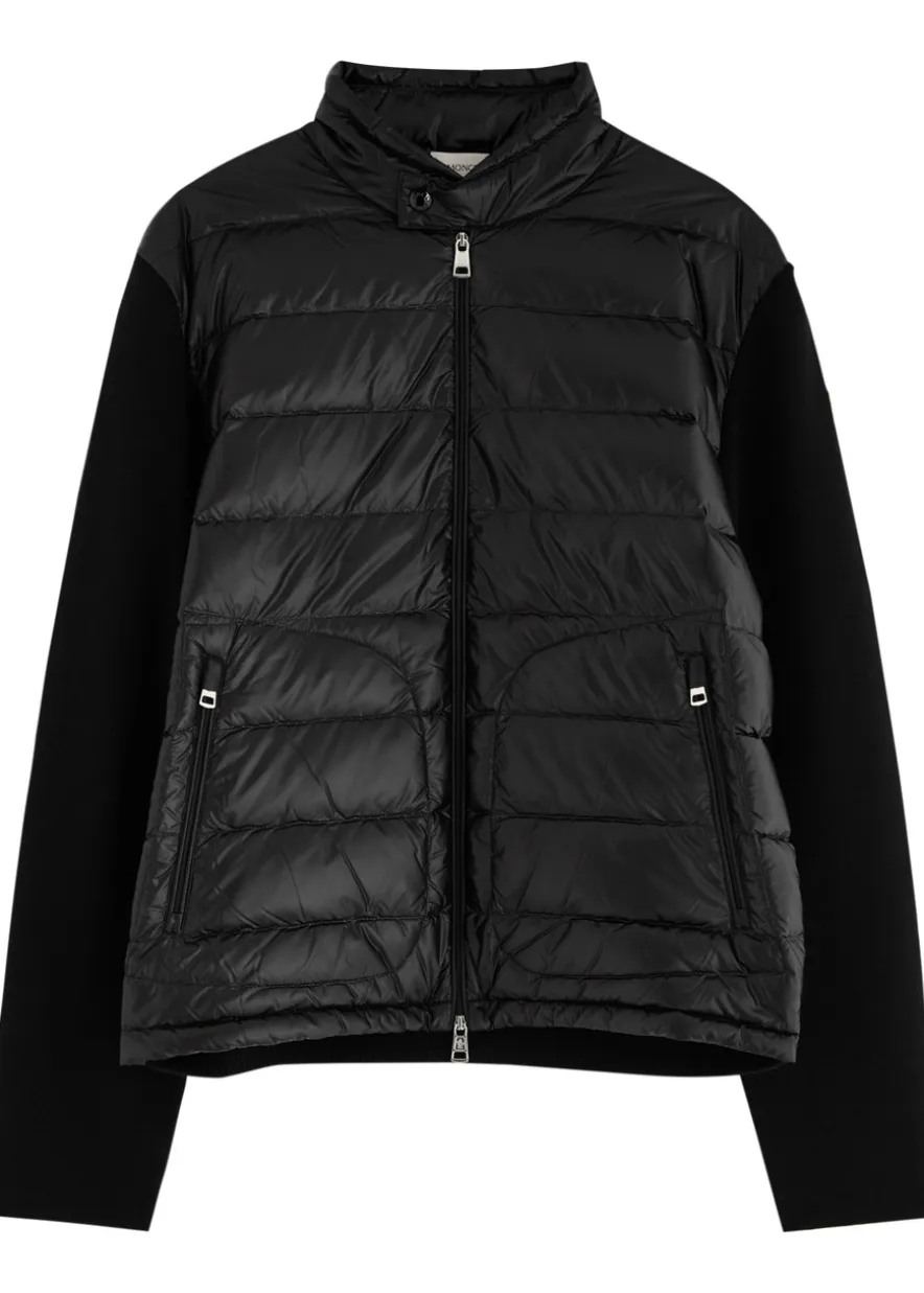Quilted nylon and wool jacket