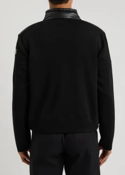 Quilted nylon and wool jacket