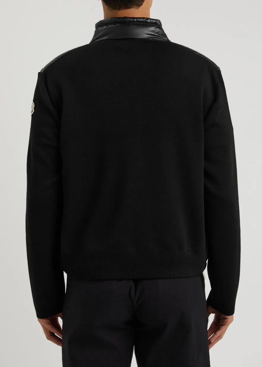 Quilted nylon and wool jacket