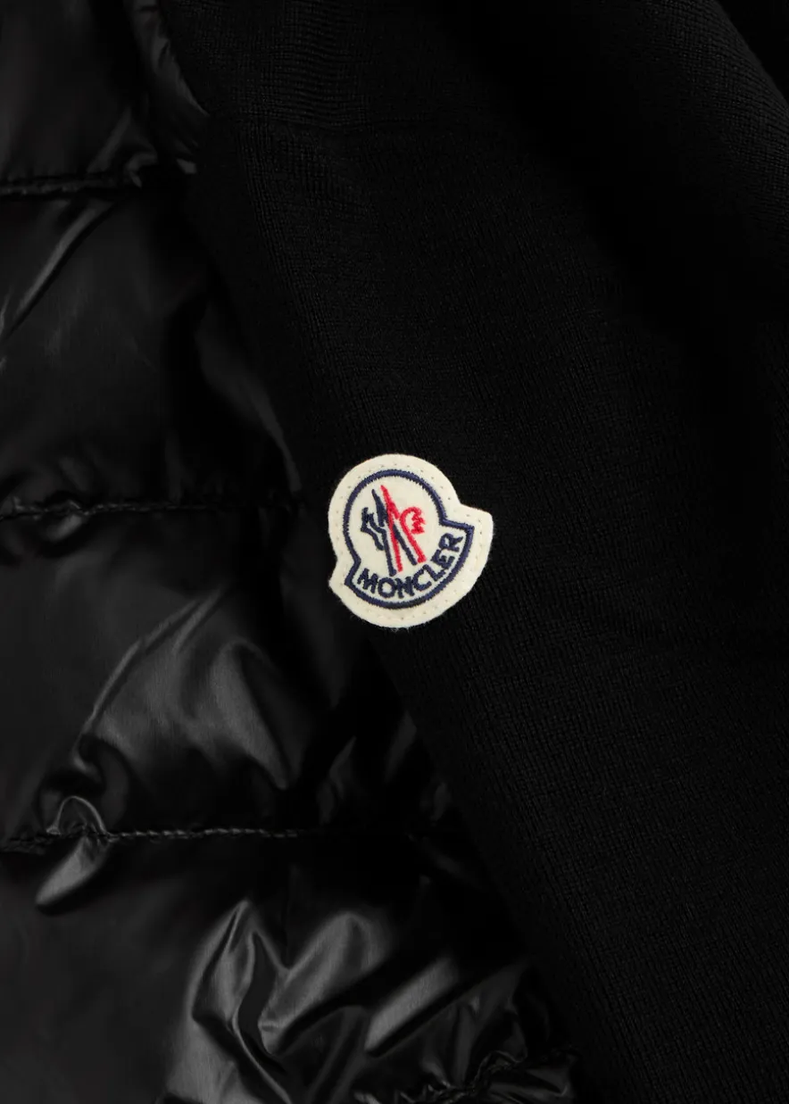 Quilted nylon and wool jacket