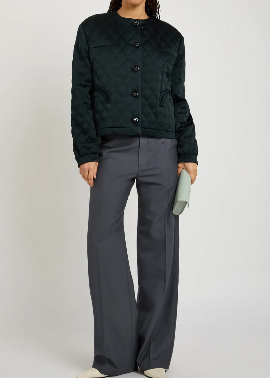 Quilted satin bolero jacket
