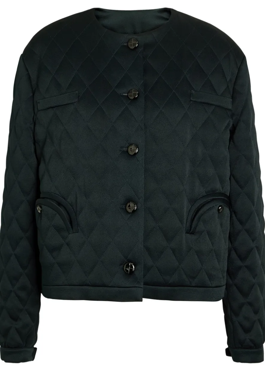 Quilted satin bolero jacket