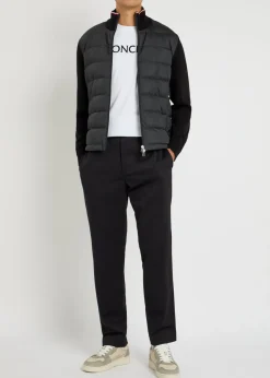 Quilted shell and knit jacket