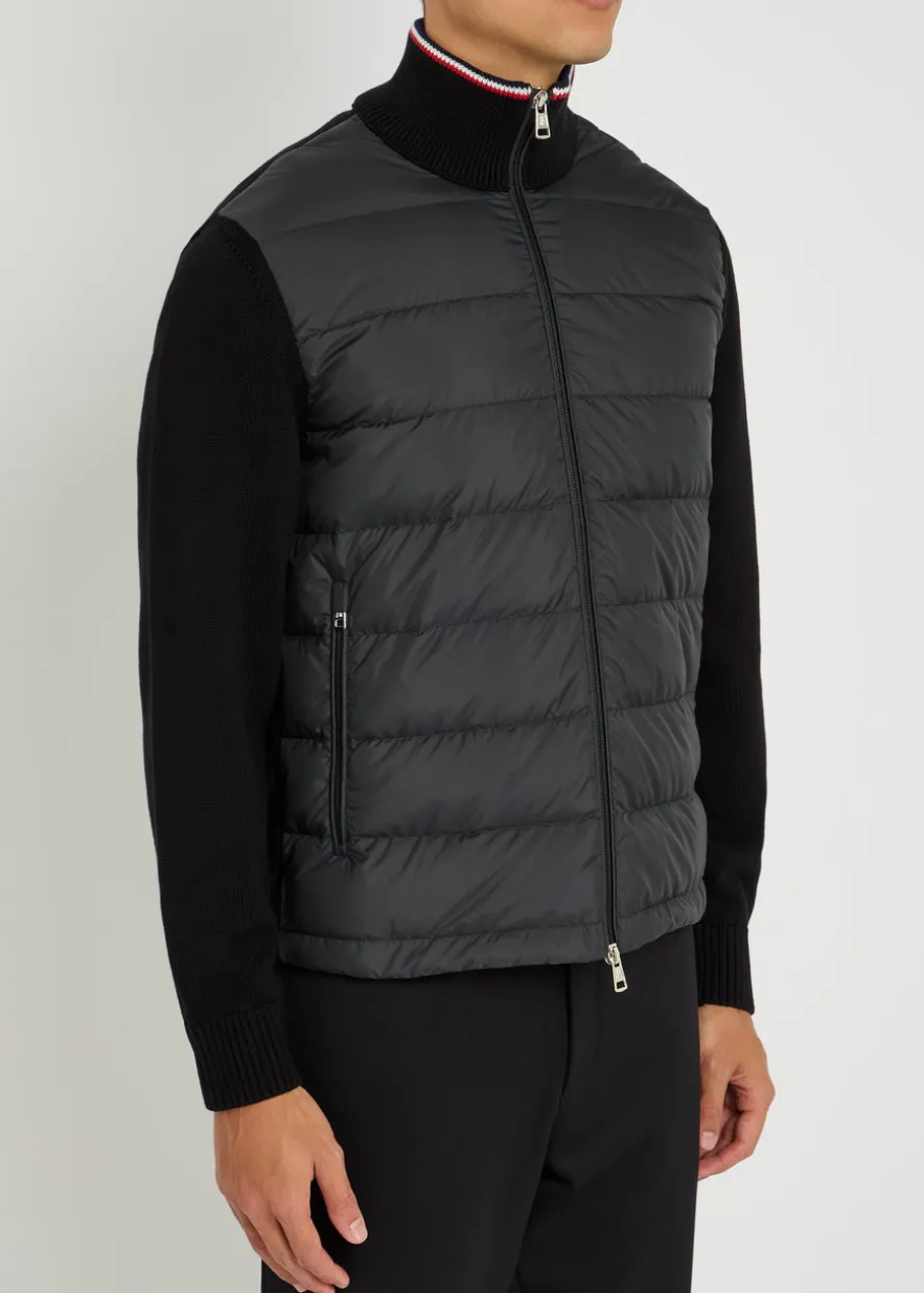 Quilted shell and knit jacket