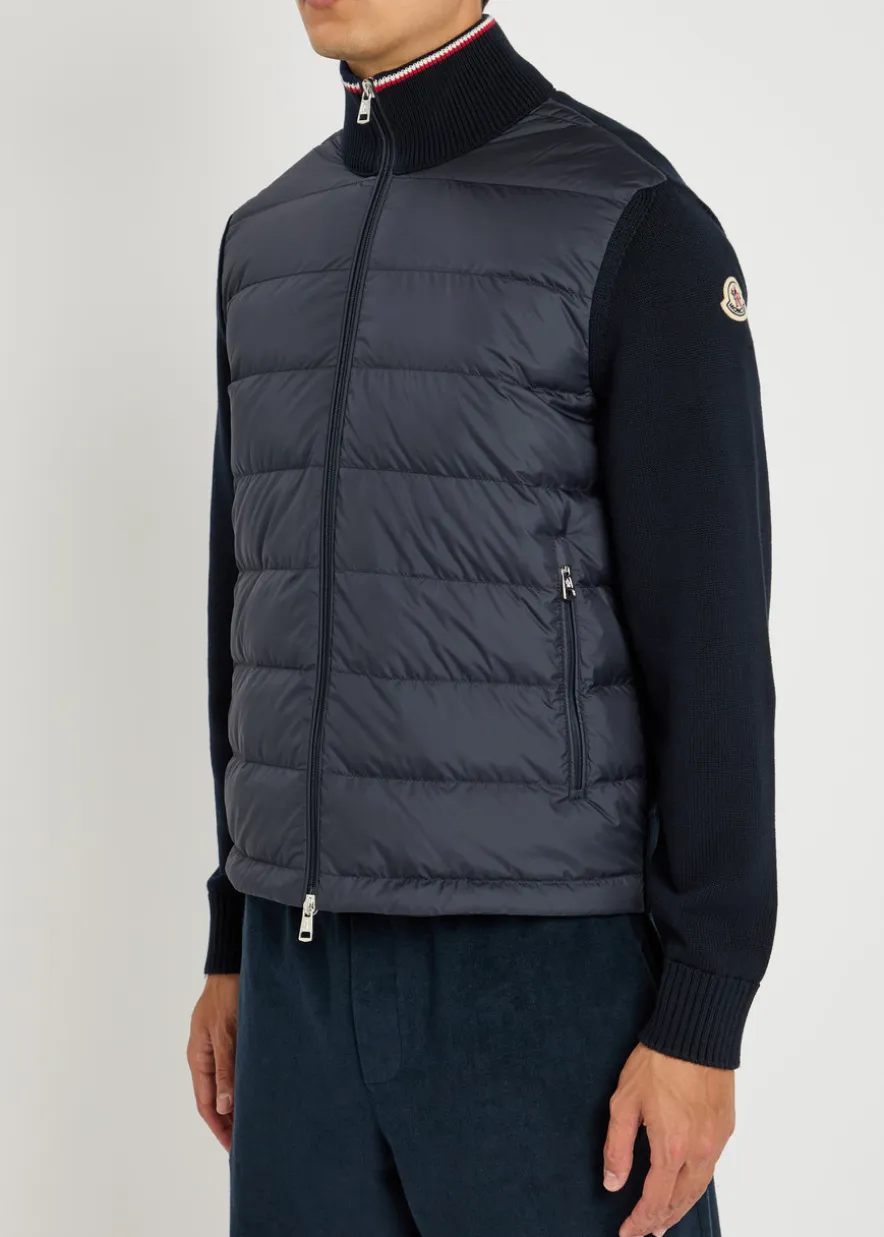 Quilted shell and knit jacket