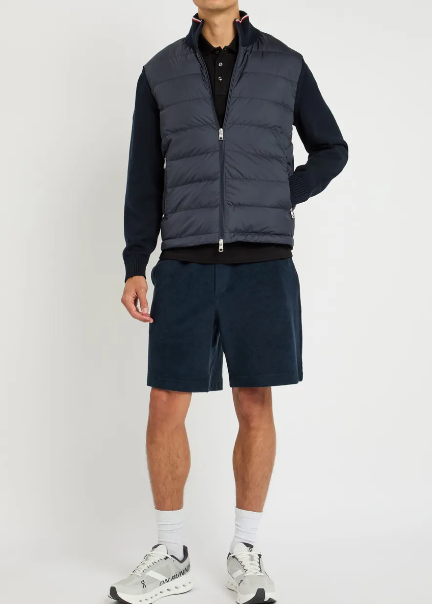Quilted shell and knit jacket