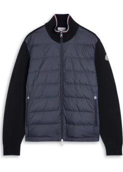 Quilted shell and knit jacket