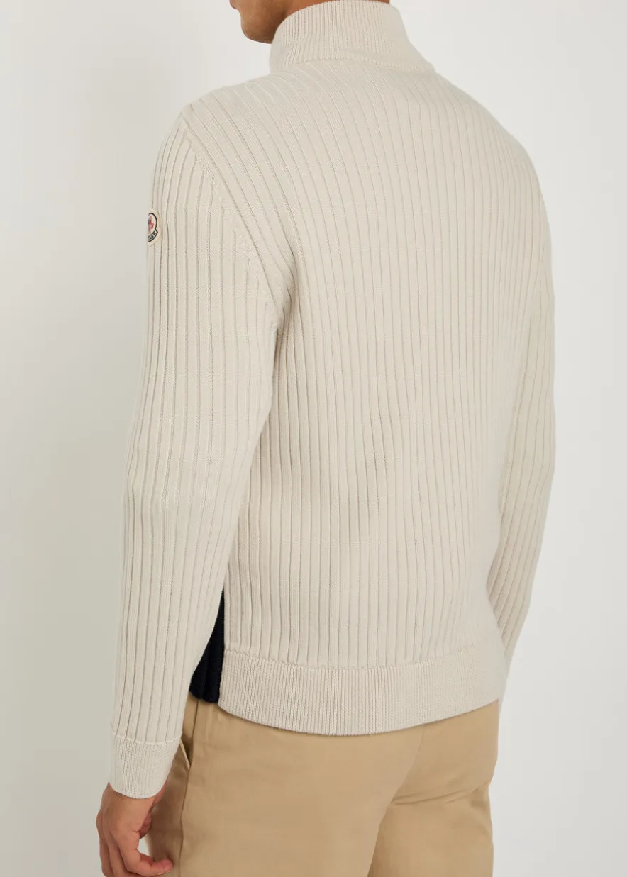 Quilted shell and knit jacket