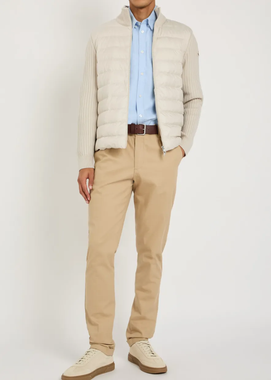 Quilted shell and knit jacket