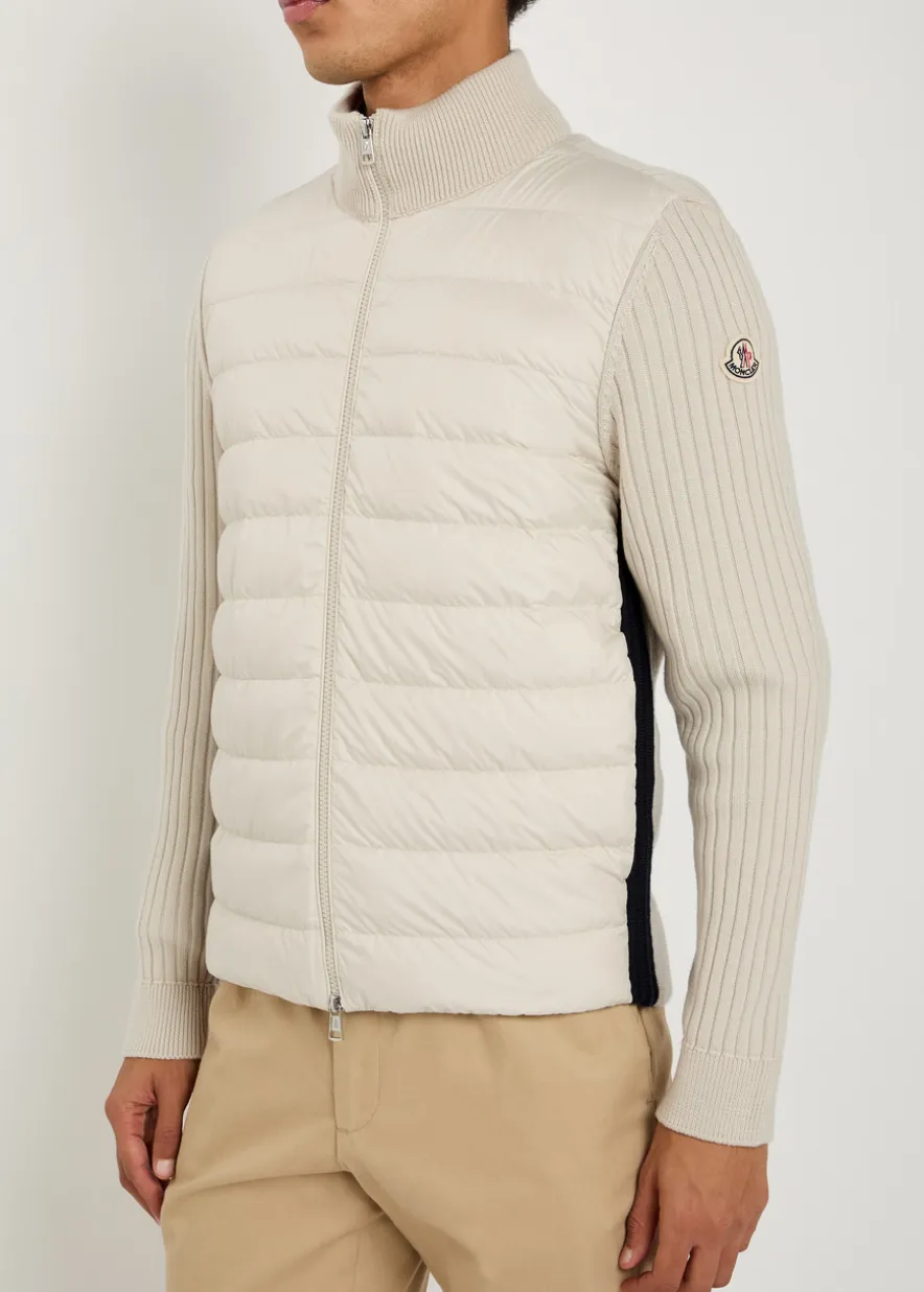 Quilted shell and knit jacket