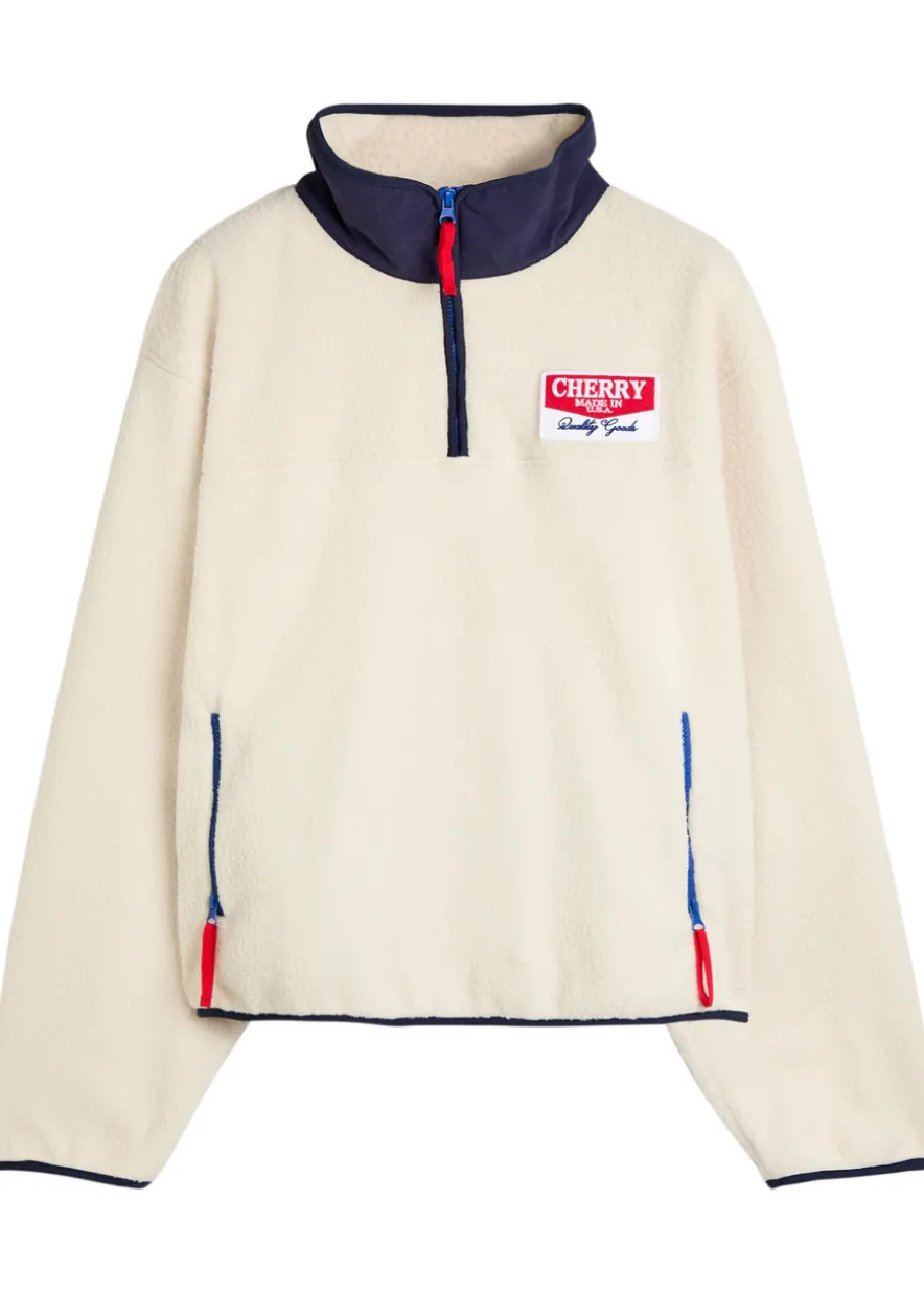 Racing logo-appliquéd half-zip fleece