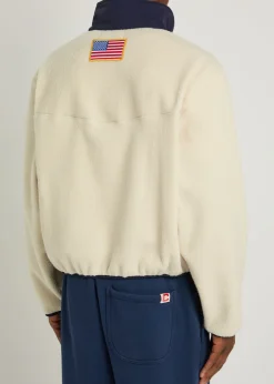 Racing logo-appliquéd half-zip fleece