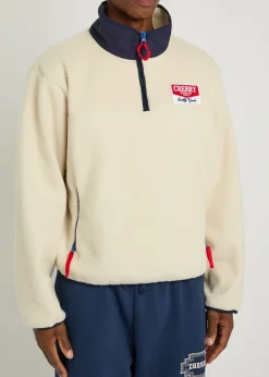Racing logo-appliquéd half-zip fleece
