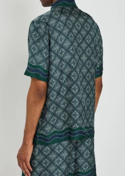 Radiating logo-monogram silk shirt