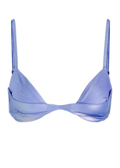 Raffaela glittered lamé bikini top