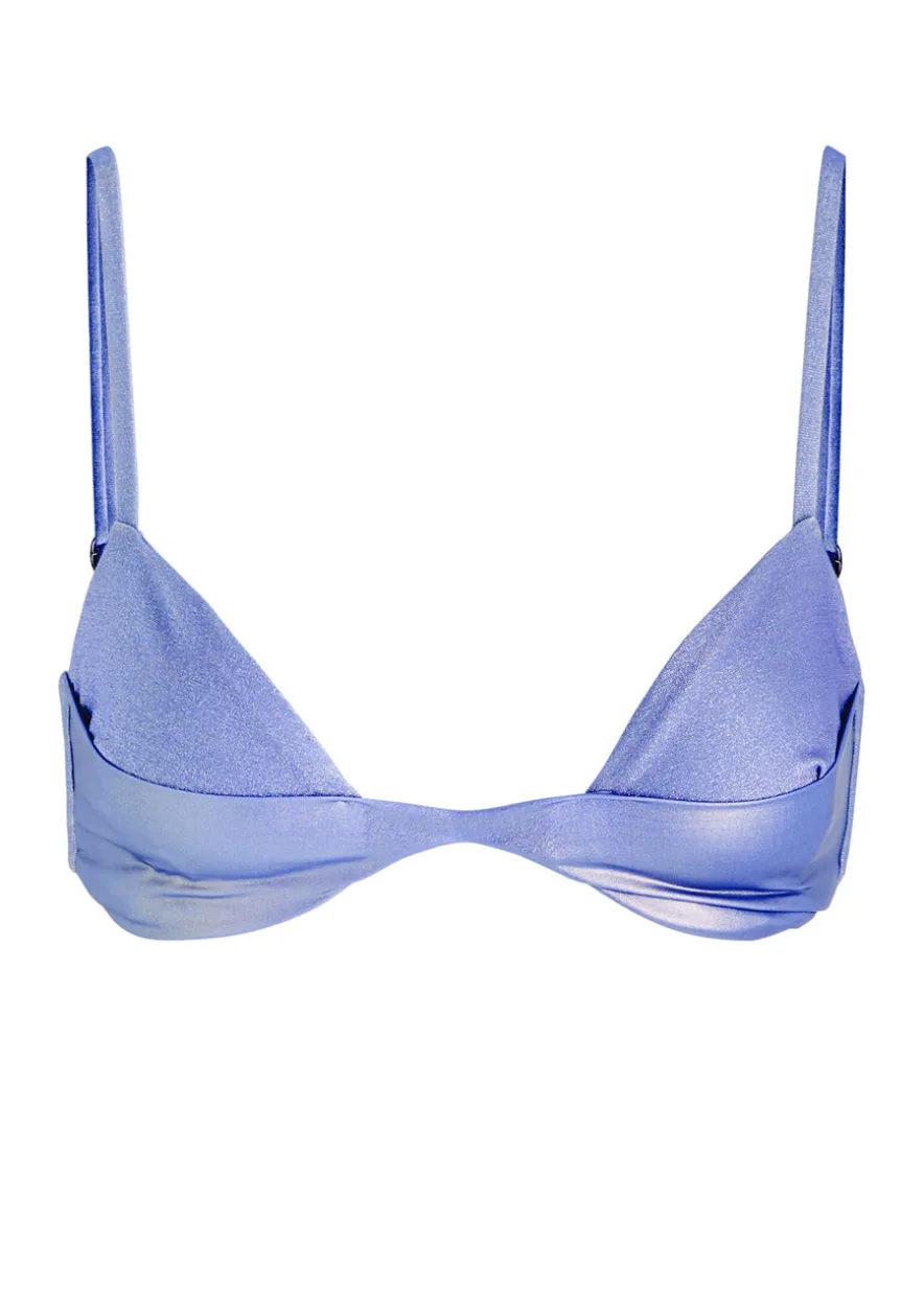 Raffaela glittered lamé bikini top