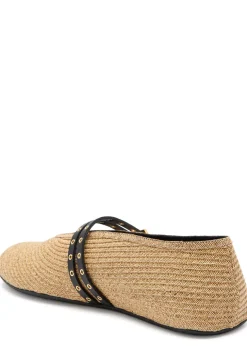 Raffia ballet flats