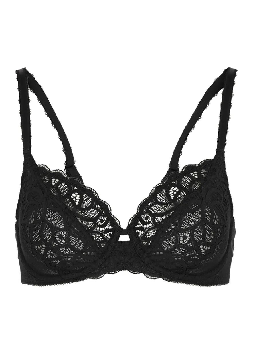 Raffine black lace underwired bra