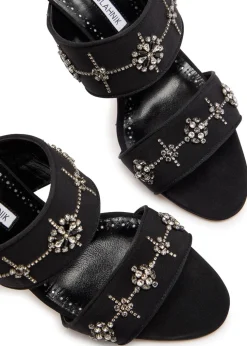 Ralota 90 crystal-embellished crepe de chine mules